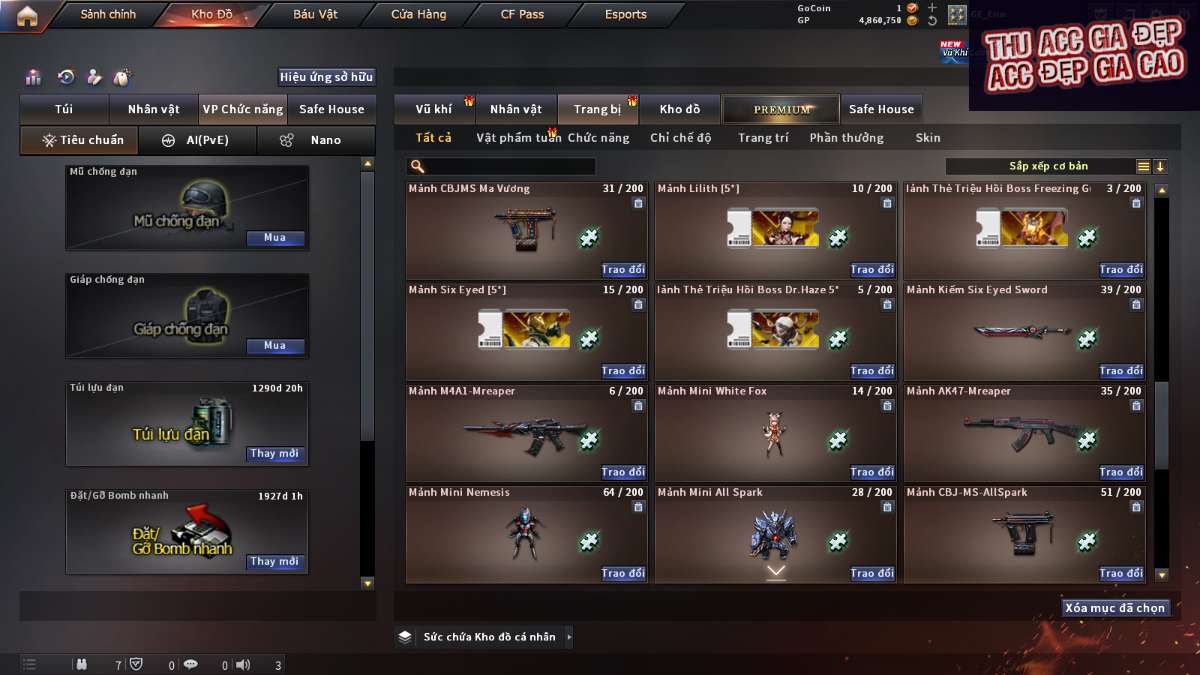 shop acc cf uy tin gia re